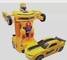 Camaro Transformes Carro Robô Carrinho Som Luzes Brinquedo .