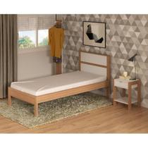 CamaSolteiro Para Colchão 88 X 188 Cm Cr35008 Amendoa/Branca CamaSolteiro Para Colchão 88 X 188 Cm Cr35008 Amendoa/Branca