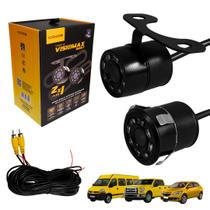 Câmera 2 em 1 com Imagem HD, LEDs de Visão Noturna e Linhas de Estacionamento Dinâmicas Câmera 2 em 1 com Imagem HD, LEDs de Visão Noturna e Linhas de Estacionamento Dinâmicas