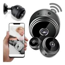 Câmera A9 Pequena Sem Fio Com Infravermelho Monitoramento Ao Vivo Notificação App Proteção
