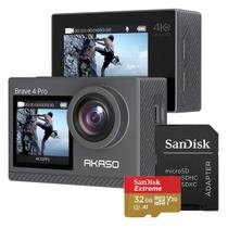 Câmera Akaso Brave 4 Pro + Cartão microSD Sandisk Extreme 32GB