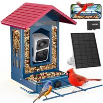 Câmera alimentadora inteligente de pássaros PeckCam Metal com painel solar 2K HD