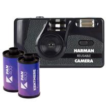 Câmera Analógica De Filme 35mm Harman + 2 Filmes Iso 400 Pb