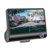 Câmera automática 3 em 1 1080P HD frontal, traseira e visualização em placa