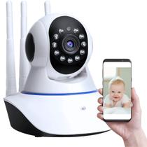 Câmera Babá Eletrônica Full HD Wifi 360 Ip Visão Noturna Microfone Áudio