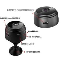 Câmera Bateria, A9 Wi-Fi App, Monitoramento 1080P, Microfone