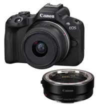 Câmera Canon EOS R50 com RF-S 18-45mm IS STM + Adaptador EF-EOS R