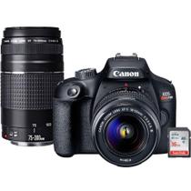 Camera Canon Eos Rebel Kit T100 + Lente 18-55mm Iii + Lente 75-300mm Iii + 16 Gb