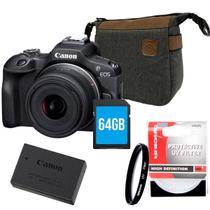 Camera Canon R100 4k Lente 18-45mm com Bateria Extra + Filtro Proteção + Bolsa