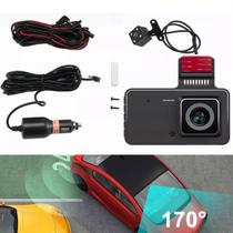 Camera Carro DVR Lente Dupla Frente Verso Gravador Veicular Uber Taxi 99 Filmagem Audio Video Monitoramento Segurança Estacionamento Visao Traseira Ba - Ab.MIDIA