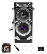 Câmera CHUZHAO Vintage Mini Digital 12 MP 1080P FHD preta