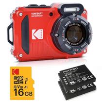Câmera compacta Kodak PIXPRO WPZ2 à prova dágua (VERMELHO) - kit com 2 baterias e cartão de 16GB Câmera compacta Kodak PIXPRO WPZ2 à prova dágua (VERMELHO) - kit com 2 baterias e cartão de 16GB