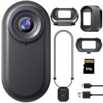 Câmera corporal 7JI Mini 1080P 64GB com cordão magnético preto