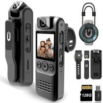 Câmera corporal KSADBOSSBO 1080P HD 128GB com lanterna 6HR Batt Câmera corporal KSADBOSSBO 1080P HD 128GB com lanterna 6HR Batt