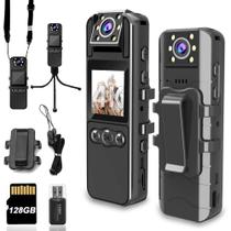 Câmera Corporal KSADBOSSBO Ultra 4K - Lente Giratória 180° - 128GB