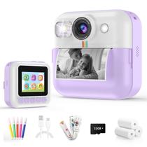 Câmera Dafotil Kids Instant Print 1080P Video 32GB roxa