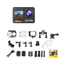 Câmera De Ação À Prova D'Água 5K 4K60FPS Com Tela Touch De 2.0 Polegadas, Ângulo Lateral De 170