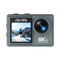 Câmera De Ação À Prova D'água 5K Ourlife MTR40 20 IPS Touch Screen 5X Zoom WiFi EIS 170 graus Câmera