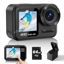 Câmera de ação DuaFCoh Upgrade 4K 60FPS 64MP WiFi Waterproof 20m