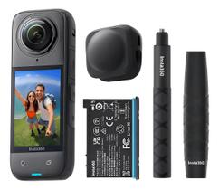 Camera De Ação Insta360 X4 Kit Travel Bundle com Bateria e Stick 85cm