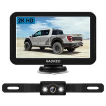 Câmera de backup HaoKeo H7 HD 2K de 7 polegadas para caminhão IP69 à prova d'água