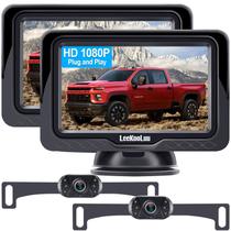 Câmera de backup LeekoOluu, pacote com 2 unidades HD 1080P para 2 carros, à prova d'água