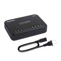 Câmera de carregador USB de 10 portas 120 W, estação de alimentação de mesa de 24 A Câmera de carregador USB de 10 portas 120 W, estação de alimentação de mesa de 24 A