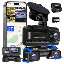 Câmera de carro Dash Cam ZYEIPO de 4 canais 360 4K Full HD+128 GB