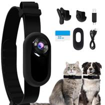 Câmera de coleira para animais de estimação AZURAOKEY Cat Camera Colar HD 1080P 32GB Câmera de coleira para animais de estimação AZURAOKEY Cat Camera Colar HD 1080P 32GB