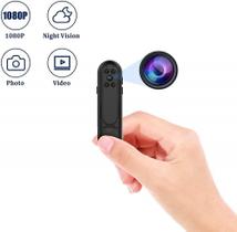 Câmera de corpo mini Full HD 1080P com áudio/vídeo de bolso (preta)