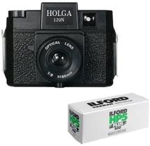Câmera de filme médio formato Holga 120N (Preto) com 120 pacotes de filme