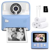 Câmera de impressão instantânea Amzelas para crianças com cartão de 32 GB (azul)