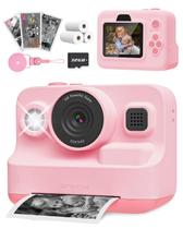 Câmera de impressão instantânea Anchioo para crianças com 3 papéis de impressão rosa