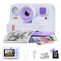 Câmera de impressão instantânea BILEBAK para crianças com cartão SD de 32 GB - roxa Câmera de impressão instantânea BILEBAK para crianças com cartão SD de 32 GB - roxa