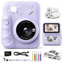 Câmera de impressão instantânea CalineGam Kids 48MP 32GB roxa Câmera de impressão instantânea CalineGam Kids 48MP 32GB roxa