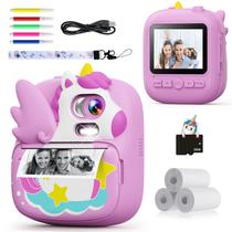Câmera de impressão instantânea CAMCLID Kids 12MP 1080P roxa com 32GB Câmera de impressão instantânea CAMCLID Kids 12MP 1080P roxa com 32GB
