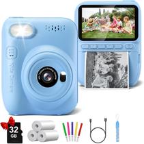 Câmera de impressão instantânea Gofunly Kids 32MP 1080P com cartão SD de 32GB