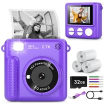 Câmera de impressão instantânea GREENKINDER Kids Age 3-12 Roxa Câmera de impressão instantânea GREENKINDER Kids Age 3-12 Roxa