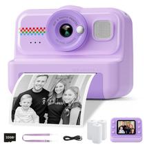Câmera de impressão instantânea HiMont Kids 1080P HD com 3 rolos de papel