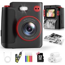 Câmera de impressão instantânea MYSTILUCK para crianças de 3 a 12 anos com SD de 32 GB