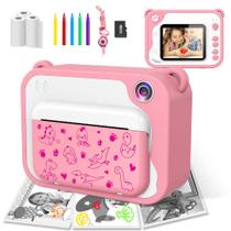 Câmera de impressão instantânea USHINING Kids 12MP sem tinta Dinossauro Câmera de impressão instantânea USHINING Kids 12MP sem tinta Dinossauro