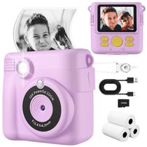 Câmera de impressão instantânea WEEFUN Kids 1080P com tela de 2,4" roxa Câmera de impressão instantânea WEEFUN Kids 1080P com tela de 2,4" roxa