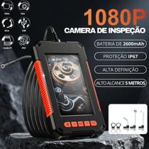 Câmera de Inspeção Endoscópica LCD 4K HD Cabo 5 Metros Prova DÁgua IP67 LED Ajustável Bateria Recarregável Ferramenta Profissional Câmera de Inspeção Endoscópica LCD 4K HD Cabo 5 Metros Prova DÁgua IP67 LED Ajustável Bateria Recarregável Ferramenta Profissional