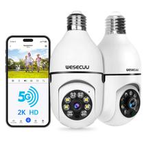 Câmera de lâmpada de segurança WESECUU 2Pack 2K WiFi 5G Outdoor