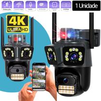 Câmera De Monitoramento Lente Tripla 4k Detector De Movimento Visão Noturna Audio Bidirecional