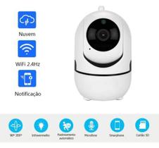Câmera de Monitoramento Noturno IP Branca Sem Fio
