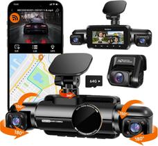 Câmera de painel Neideso N700 360 3K+3* 1080P com GPS WiFi 4K+1080P