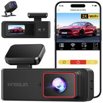 Câmera de painel sem fio Kingslim E2 Pro 2K frontal traseira WiFi 1,5"