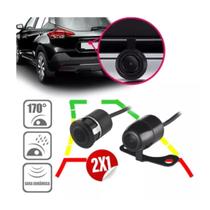 Câmera De Ré 2x1 Remove Guia Inverte Dianteira 170º Carro