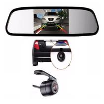 Câmera de ré automotiva com espelho retrovisor tela LCD 4.3 - ETECH